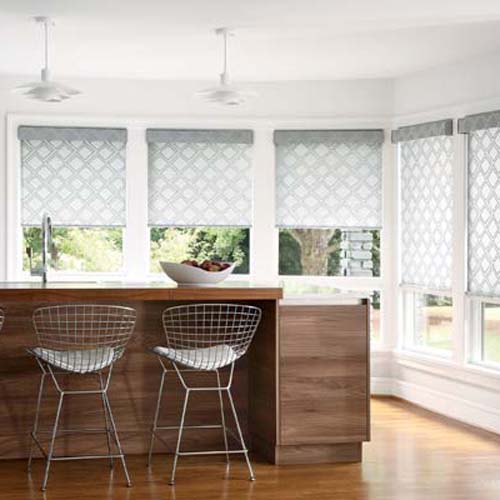 Designer Roller Shades in the Kitchen