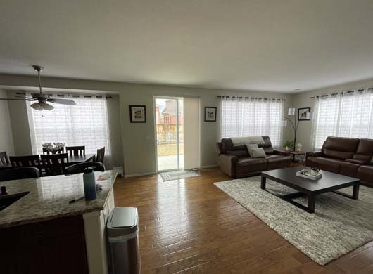 Custom Sheer Draperies in the Kitchen & Family Rooms