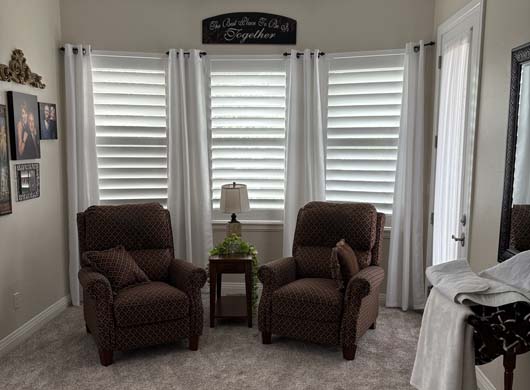 Custom Shutters in Family Room